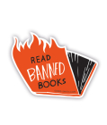 Banned Books (Flames) Sticker (Lovelit) By Gibbs Smith Gift (Created by) Cover Image