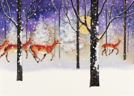 Deer in Snowfall Deluxe Boxed Holiday Cards By Peter Pauper Press Inc (Created by) Cover Image