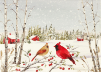 Cardinals in Winter Deluxe Boxed Holiday Cards  Cover Image